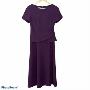 Talbots Purple Short Sleeved Crepe Dress Size 2 Petite